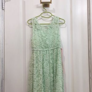 Green flowery party dress
